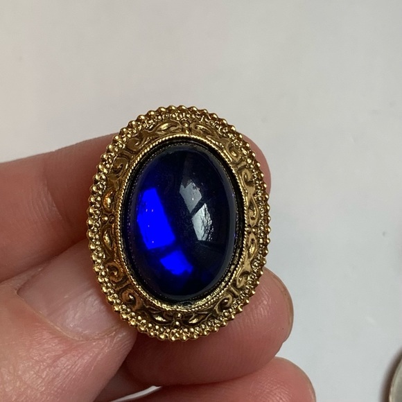 Lot 5 Pair Clip On Earrings Vintage Rhinestone Crystal Silver Gold Tone Costume - Picture 6 of 15